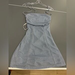 Elegant Blue Glitter Dress